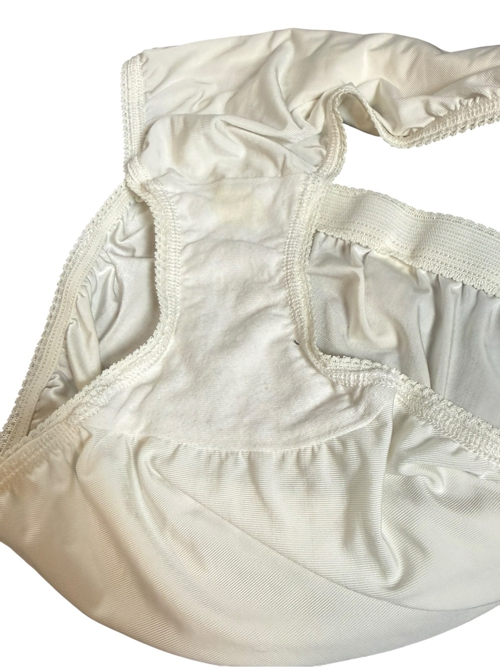 Wacoal Vintage Ivory Satin High-Cut Brief Panties Size 8/Medium - Picture 5 of 5